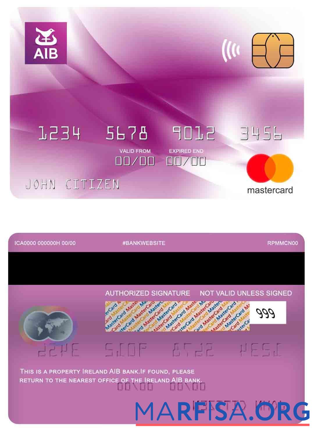 Realistic Ireland AIB bank mastercard download for verification